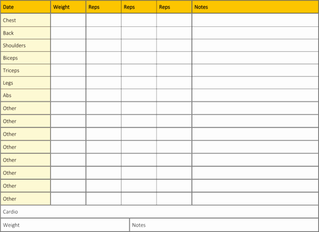 Workout Plan Template Word Luxury 5 Workout Log Templates to Keep Track Your Workout Plan