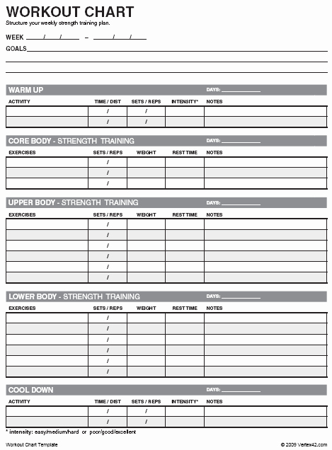 Workout Plan Template Word New Free Workout Chart