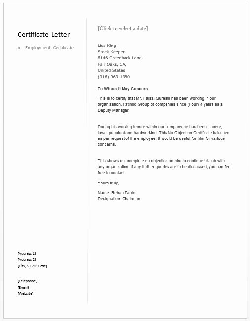 Writing A Certified Letter Luxury Sample Request Letter for Certificate Employment and
