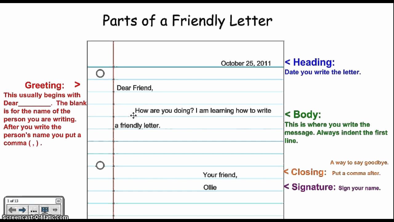 Writing A Personal Letter format Elegant Writing A Friendly Letter