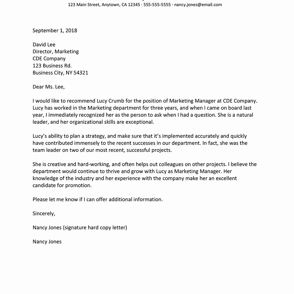 Writing Your Own Recommendation Letter Fresh Sample Re Mendation Letters for A Promotion