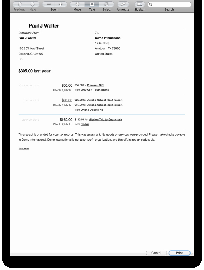 Year End Donation Receipt Template Lovely Donor tools Year End Report